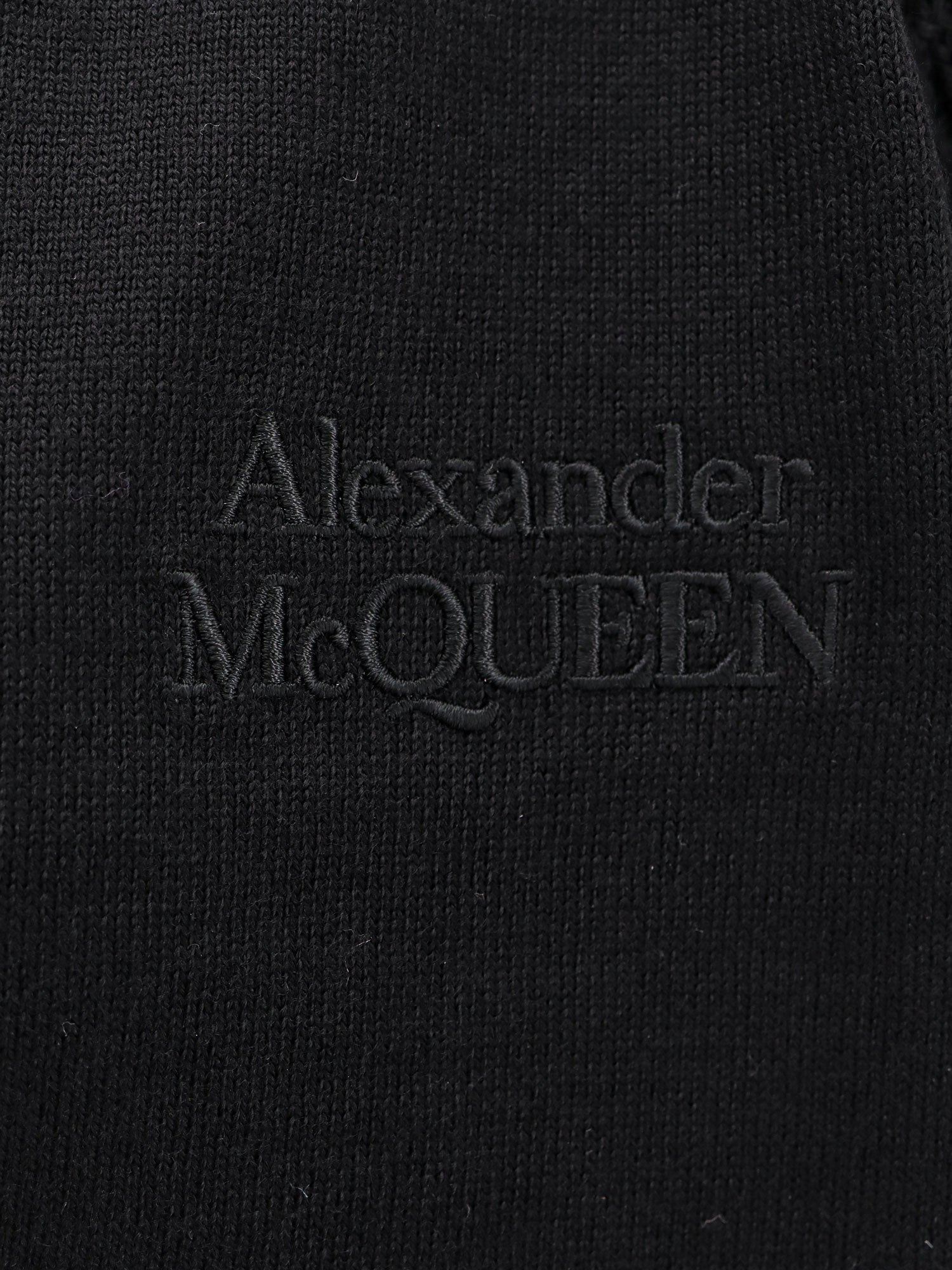 Alexander Mcqueen vilnonis kardiganas su logotipo siuvinėjimu