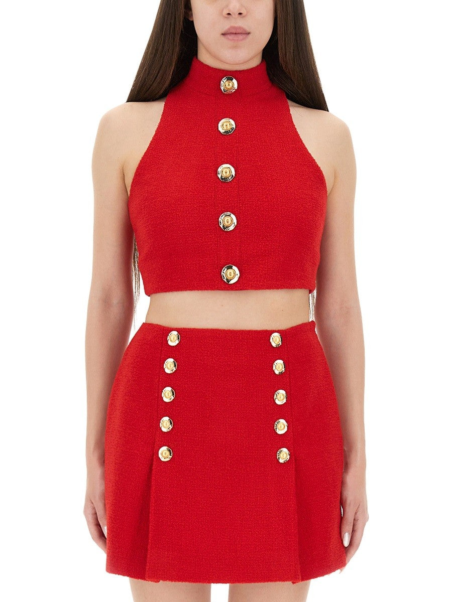 Balmain WOOL CROP TOP
