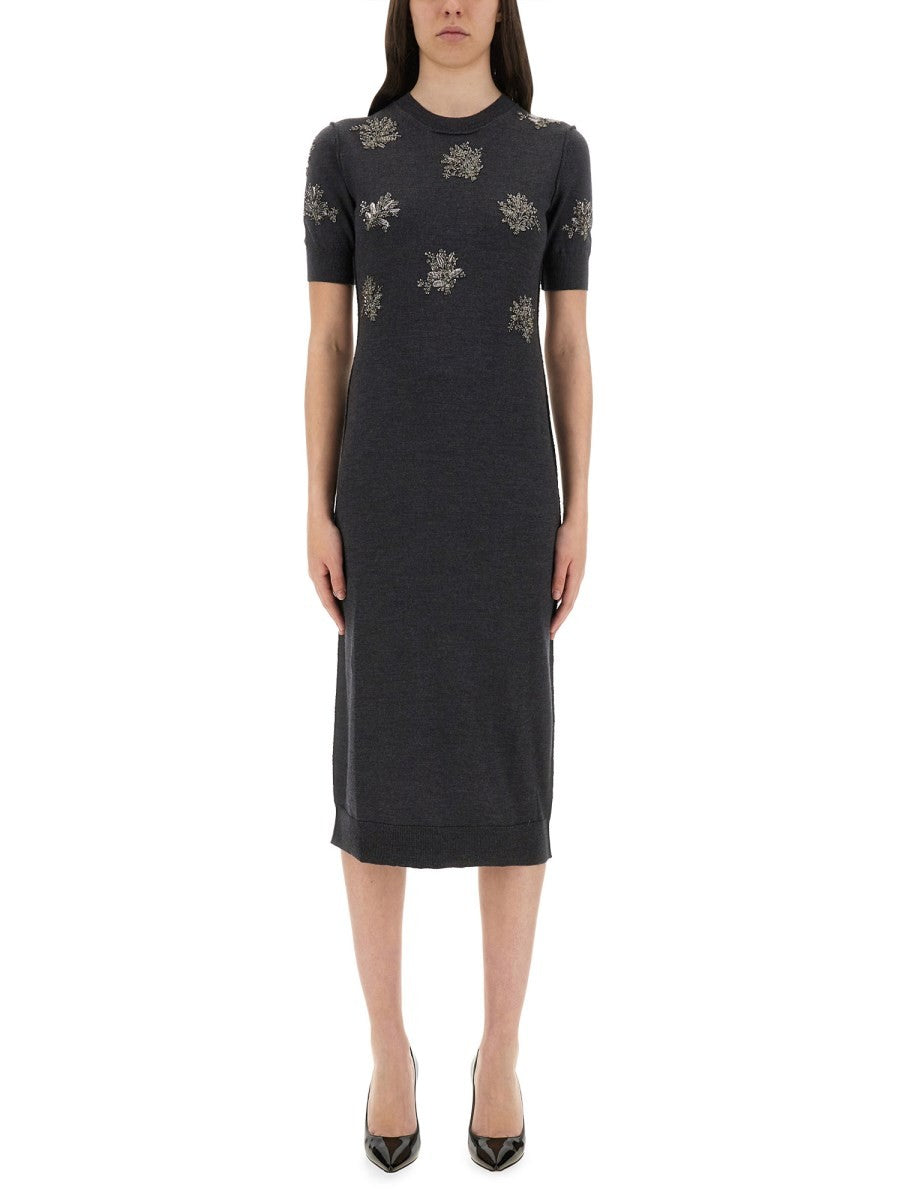 Fendi VESTIDO DE LANA CON BORDADO