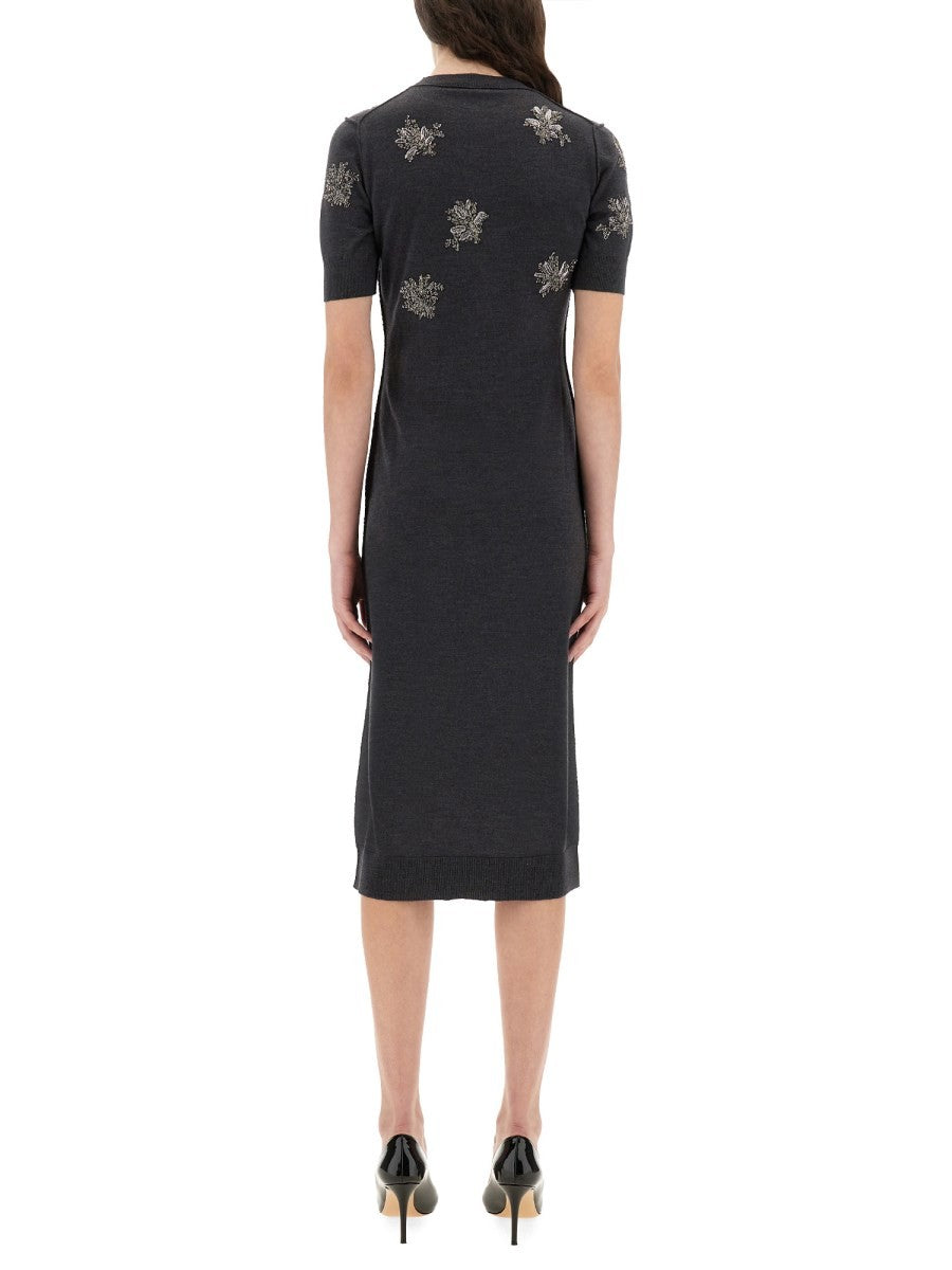 Fendi VESTIDO DE LANA CON BORDADO