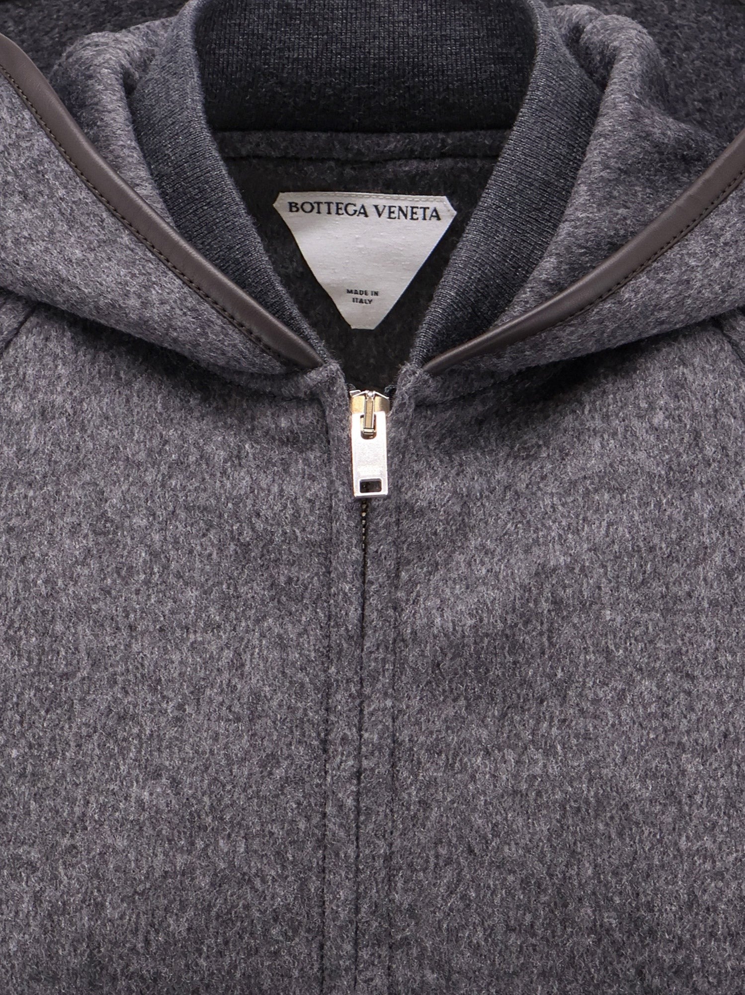 Bottega Veneta Wool jacket with leather profiles