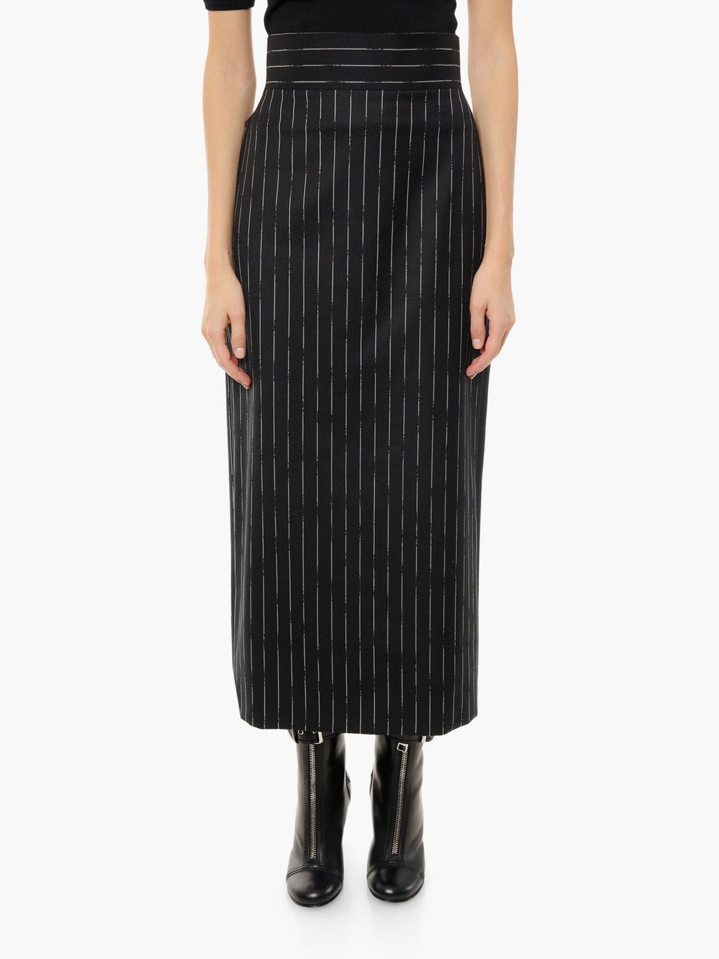 Alexander Mcqueen Gyapjú szoknya csíkos mintával