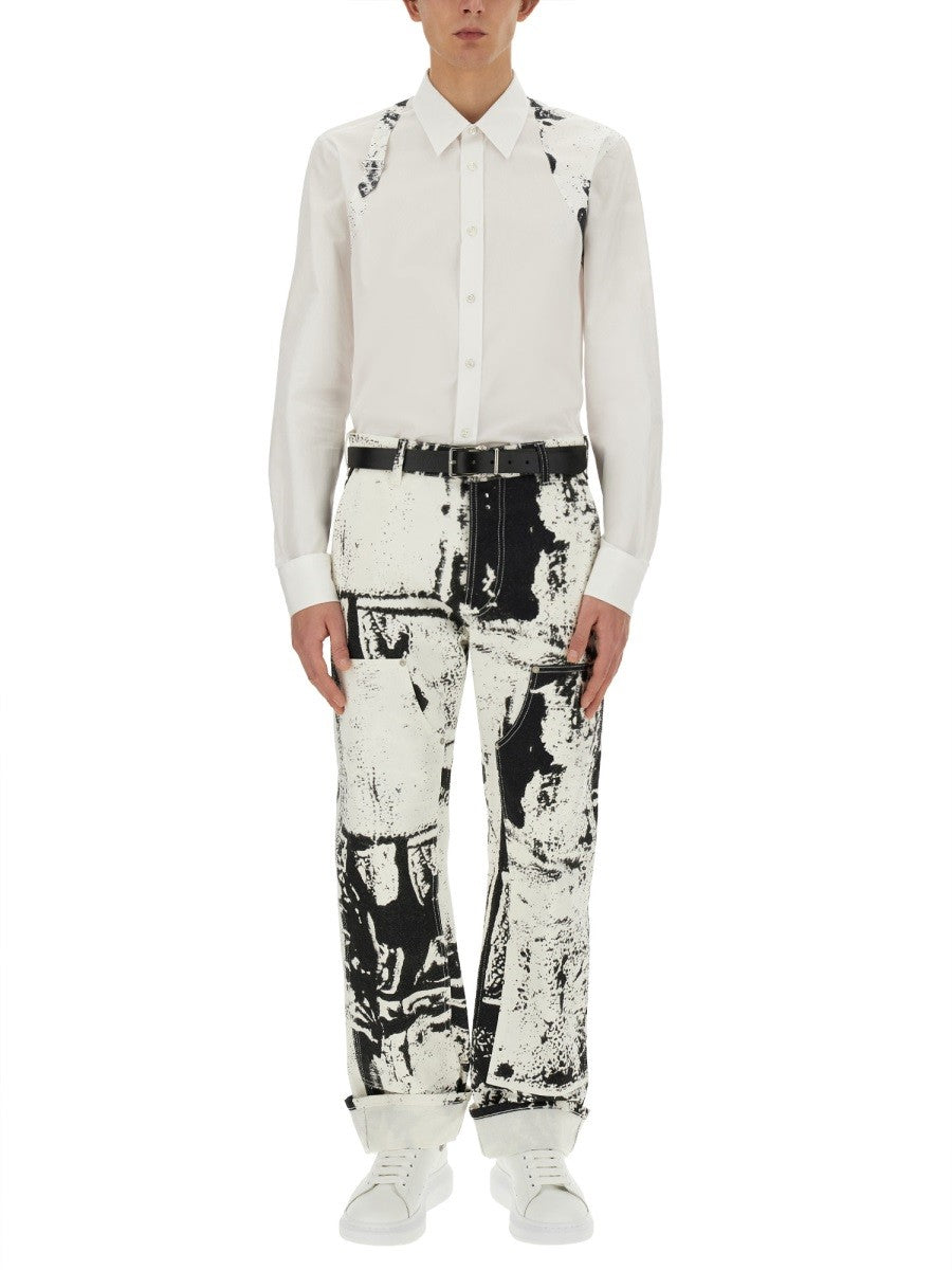 Alexander Mcqueen MUNKÁS FARMERNADRÁG HAJTÁS MINTÁVAL