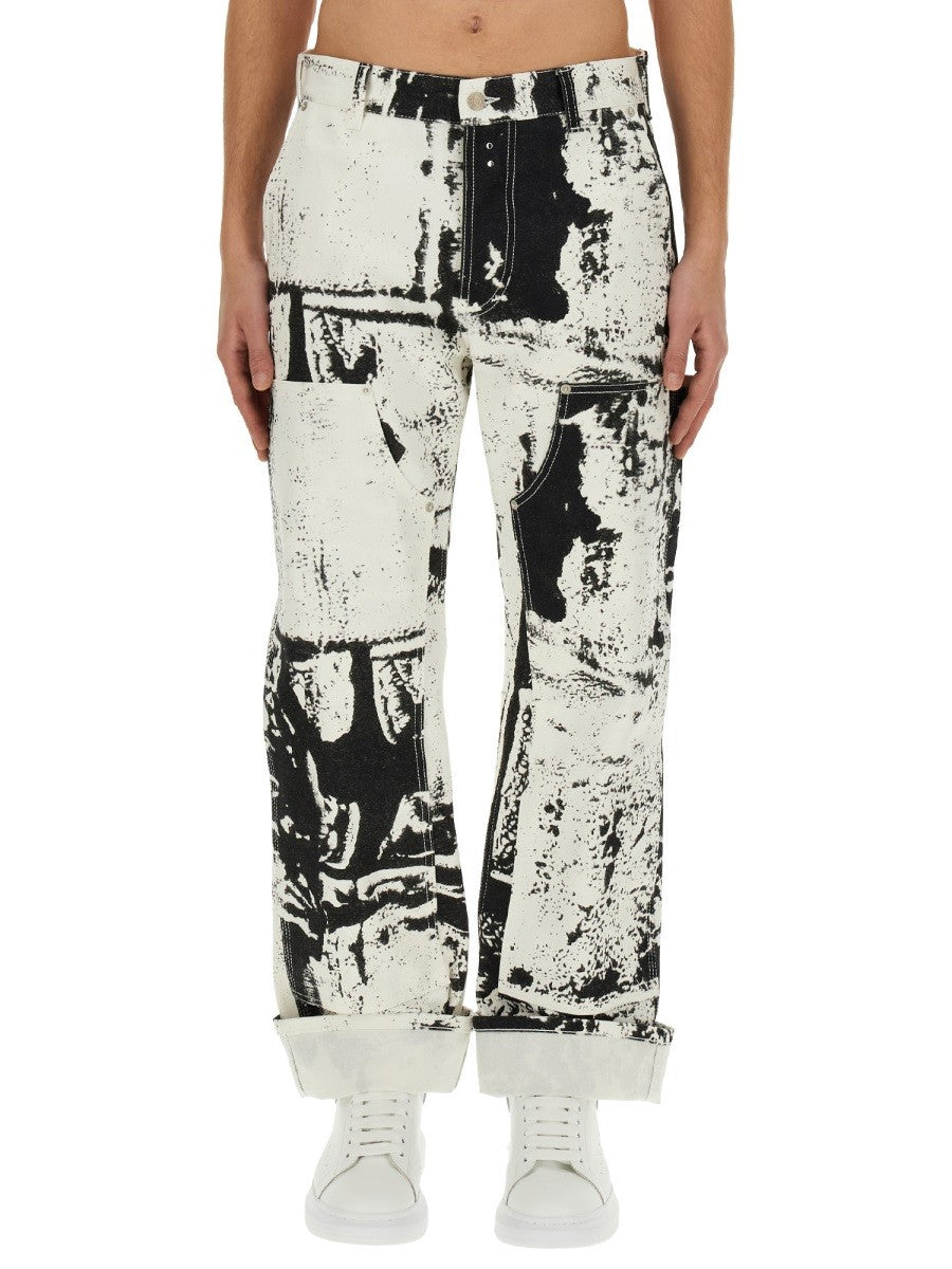 Alexander Mcqueen MUNKÁS FARMERNADRÁG HAJTÁS MINTÁVAL