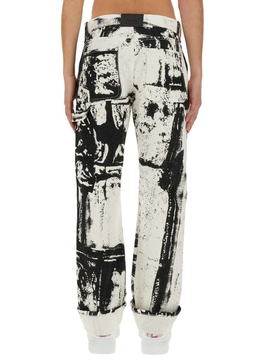 Alexander Mcqueen MUNKÁS FARMERNADRÁG HAJTÁS MINTÁVAL