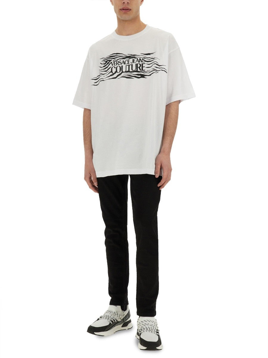 Versace Jeans Couture ZEBRA RHINESTONE LOGO T-SHIRT